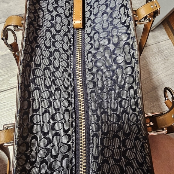 Coach Bags F11527 Navy Signature Jacquard Tote Vintage - Picture 12 of 12